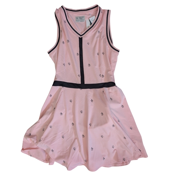 NWT Original Penguin Logo Tennis Dress Pink Sleeveless Athletic Size M - Picture 7 of 16